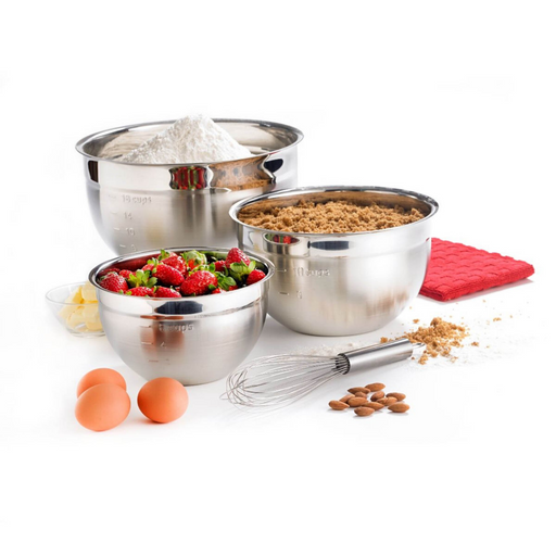 Cuisipro Silver Stainless Steel Mixing Bowl - Set of 3