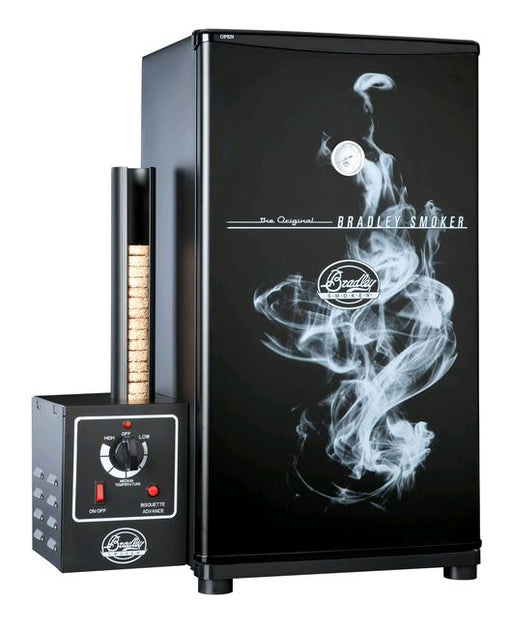Bradley Smoker Original 4 Rack Electric Smoker, 31″, Black on white background