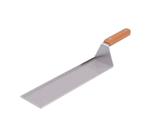 Tablecraft 20001 Better Burger 16" x 3 1/2" Stainless Steel Spatula Server on white background