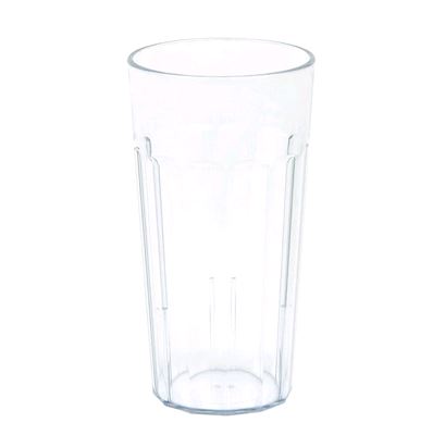 Cambro NT20152 22 oz Clear Fluted Plastic Tumbler on white background