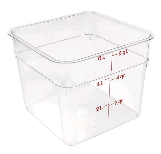 Cambro 6SFSCW135 CamSquare® Food Container w/ 6 qt Capacity, Polycarbonate, Clear on white background