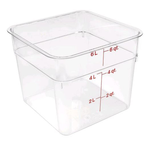 Cambro 6SFSCW135 CamSquare® Food Container w/ 6 qt Capacity, Polycarbonate, Clear on white background