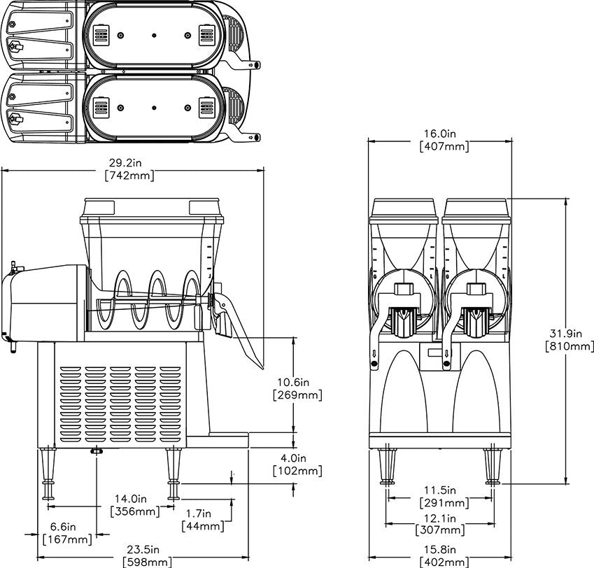 Bunn ULTRA NX Double 11.4L Hopper Slush Machine 58000.6015
