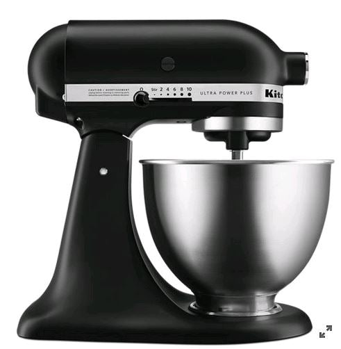 KitchenAid Ultra Power Plus 4.5 Qt Tilt-Head Stand Mixer in Matte Black