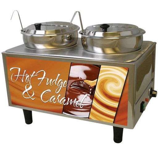 Benchmark Dual 7 Qt. Hot Fudge / Caramel Warmer - 2 Ladles & Lids 120v 51072H