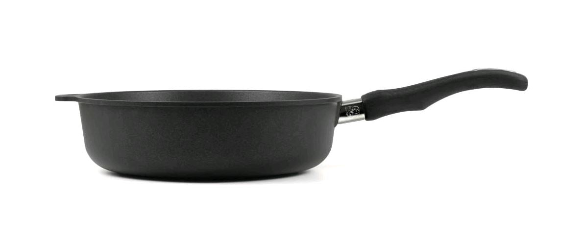 Gastrolux 28cm Saute Pan tilted and floating on white bakgorund