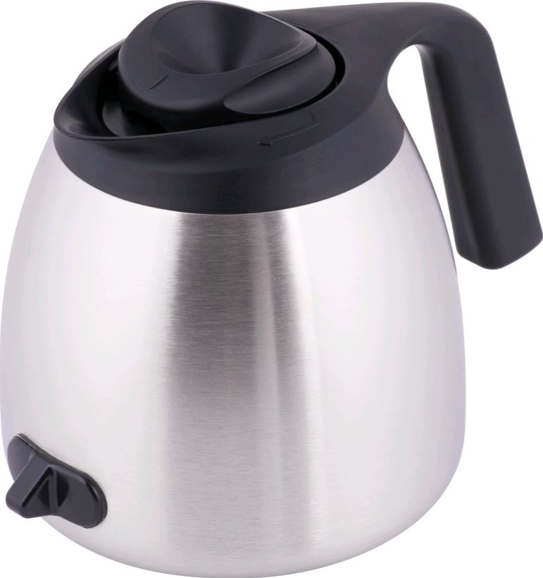 BUNN - 1.9L Black Lid Stainless Steel Thermal Seamless Carafe w/RFID - 51746.0002