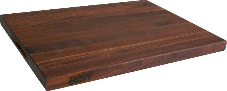 John Boos 20" x 15" x 1.5" Reversible Walnut Cutting Board WAL-R03 on white backgrund