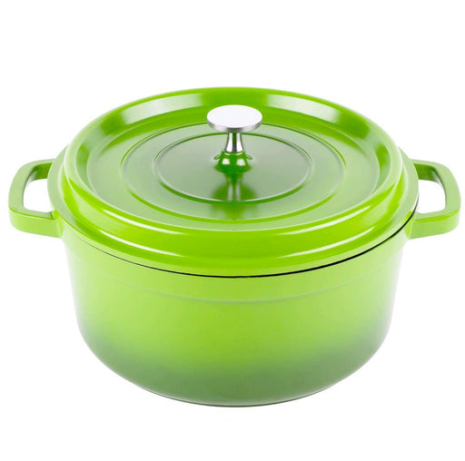 GET Light Weight Heiss 4.5Qt Green Enamel Coated Cast Aluminum Round Dutch Oven with Lid CA-012-G/BK*
