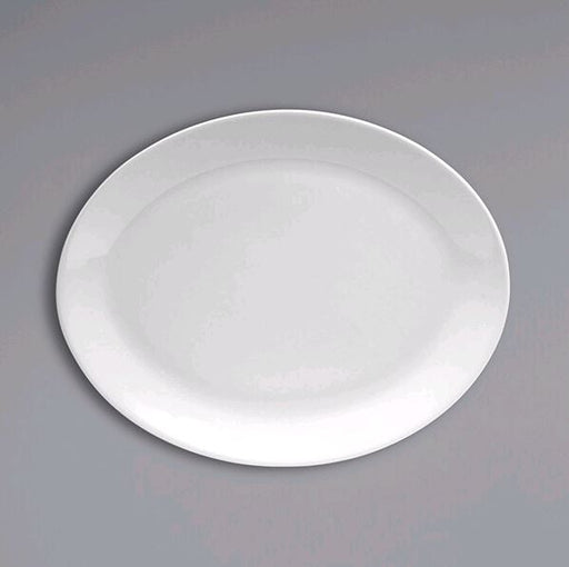 Oneida Tundra 13" x 10 3/8" Oval White Wide Rim China Platter F1410000371*