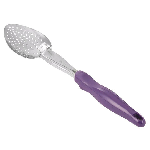 Vollrath Heavy-Duty Perforated Basting Spoon with Purple Ergo Grip Handle 6414280*