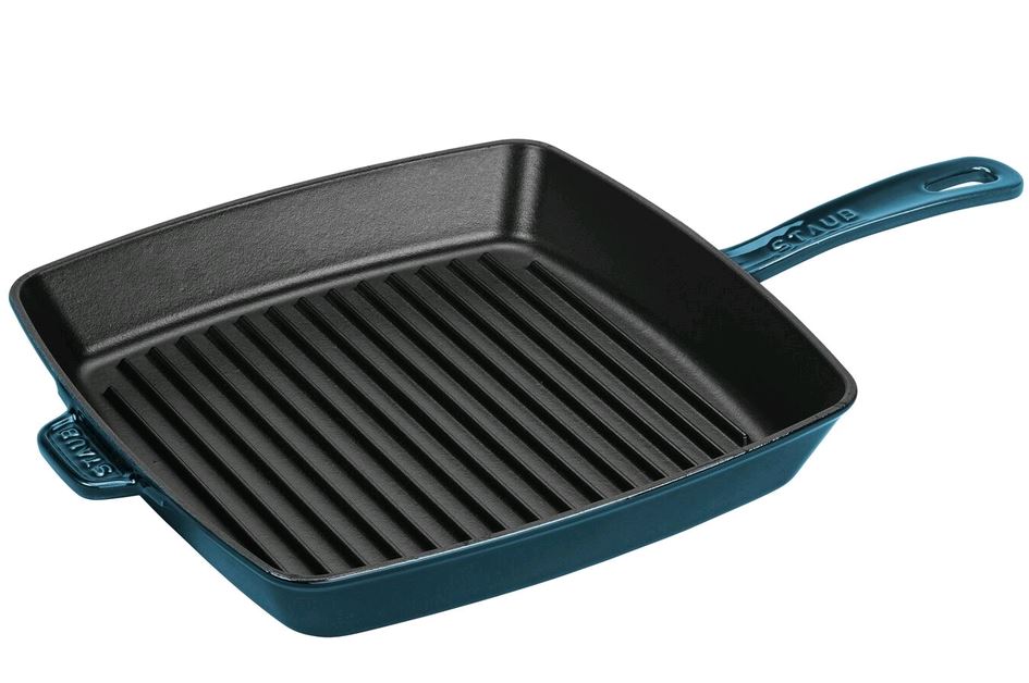 Staub Cast Iron 10-inch, Cast iron, square, American grill, la mer