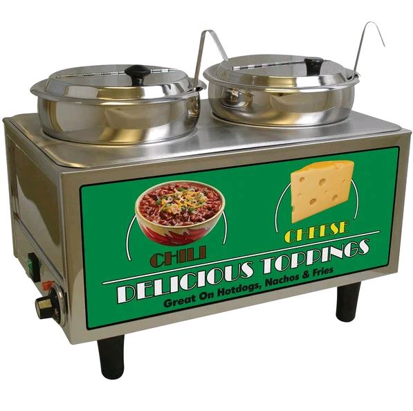 Benchmark Dual 7 Qt. Chili & Cheese Warmer 2 Ladles & Lids 120v 51072A