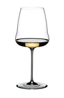 RIEDEL 1234/97 Winewings Chardonnay filled with chardonnay on white background
