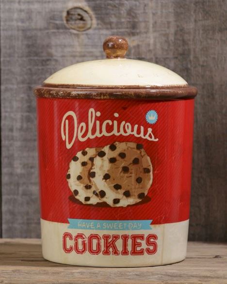 Retro Ceramic Cookie Jar on white background