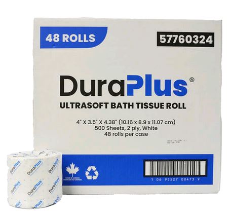 Ultra-Soft Bathroom Tissue Rolls - 2-Ply, 48 x 500s 57760324 on white background
