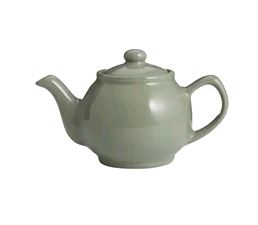 Pastel Sage-Green Teapot 2cup/16oz on white background