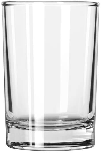 Libbey 5.5oz heavy base glass for water empty on white background