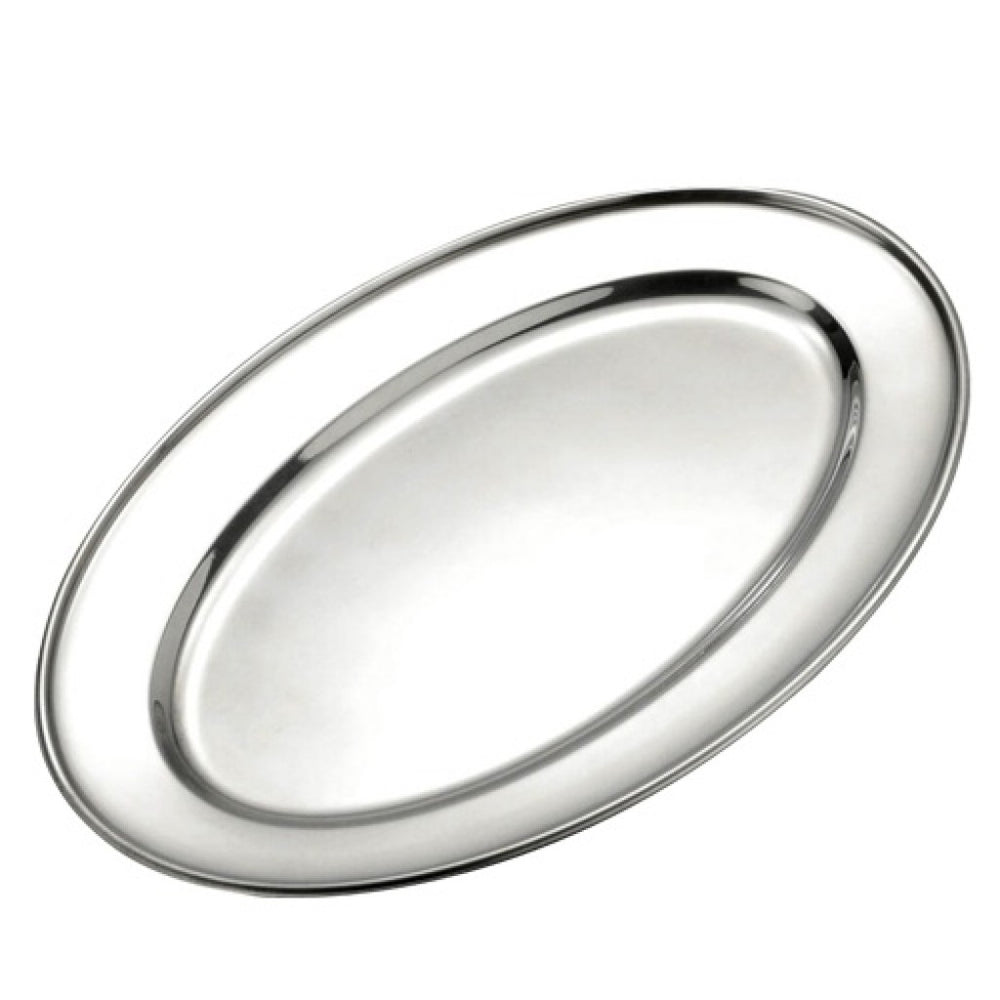 Browne Stainless Steel Oval Platter on white background