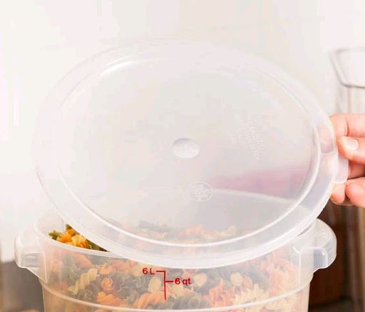 Cambro RFSC6PP190 Translucent Lid for Cambro Translucent 6 and 8 Qt. Round Containers on white background