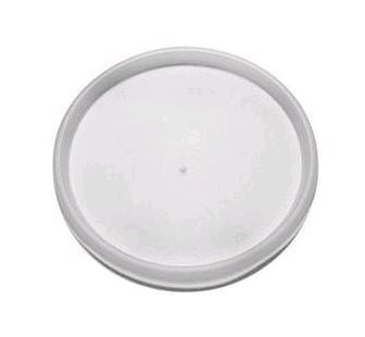 Lid for 4 oz. White Foam Soup Containers on white background