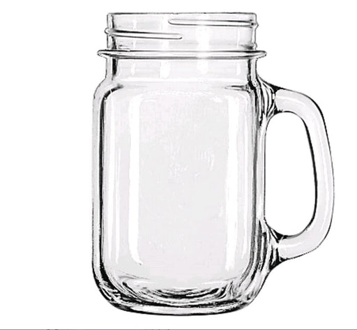 Libbey 16 oz. Drinking Jar / Mason Jar with Handle 97084 on white background