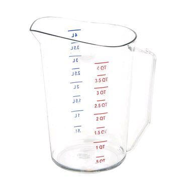 Cambro 400MCCW135 4 qt Camwear Measuring Cup - Clear on white background