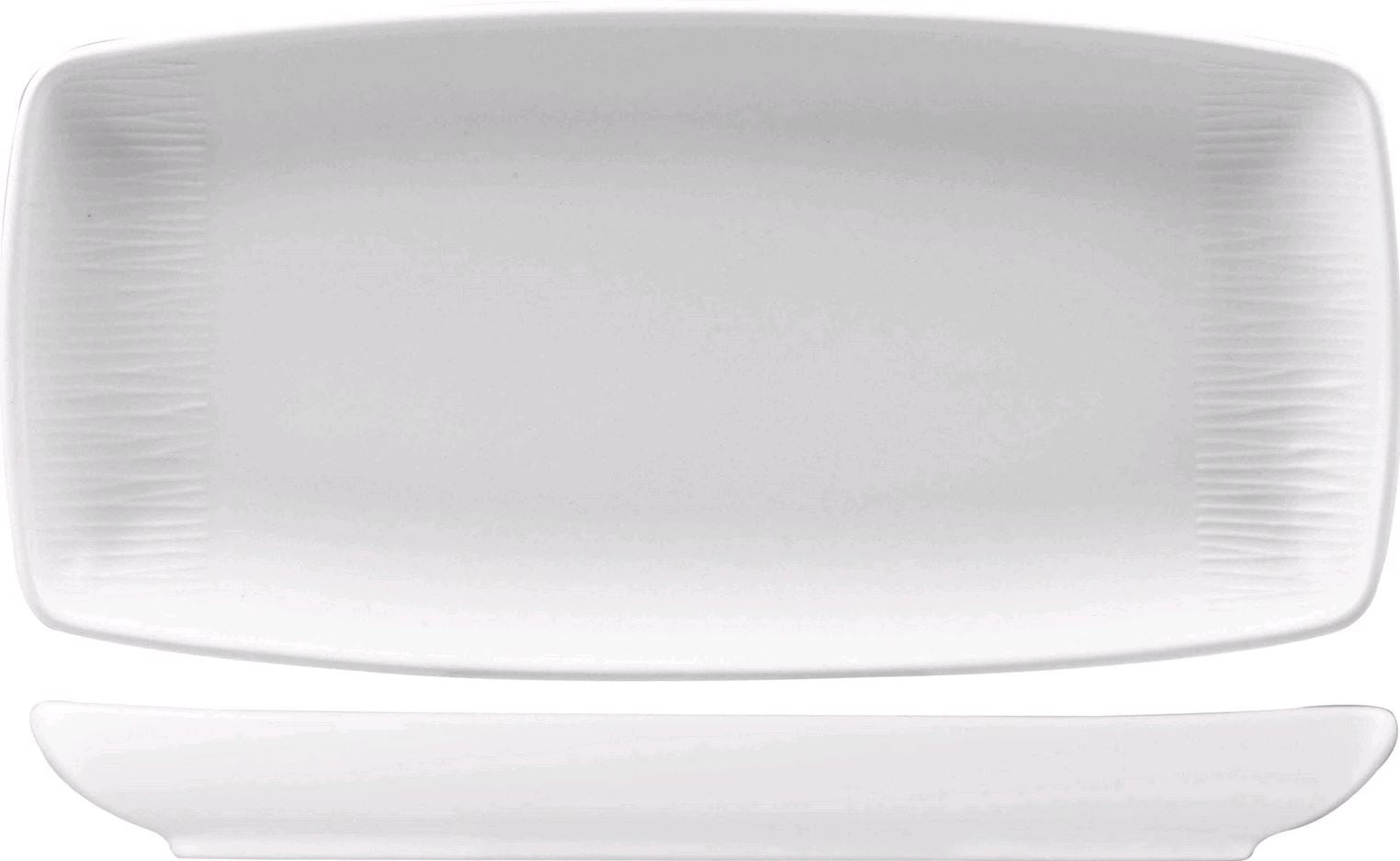 Churchill - Super Vitrified Bamboo 11.75" x 6" White Oblong Plate WHBALO111 on white background