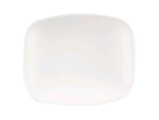 Churchill White Ceramic Oblong X Squared Chef's Plate - 12" x 7 4/5" - WHOBL41  on white background