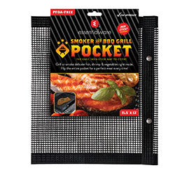 PTFE Non-stick BBQ Grill and Smoker Pocket with Snaps | 11.5? x 13?