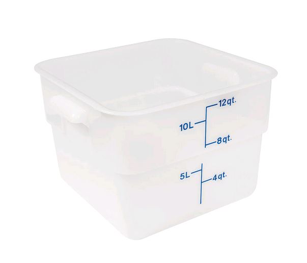 Cambro 12SFSP148 12 qt CamSquare Food Container - Polyethylene, Natural White