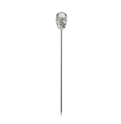 Mercer Culinary M37064 4 3/8" Stainless Steel Skull Top Cocktail Pick on white background