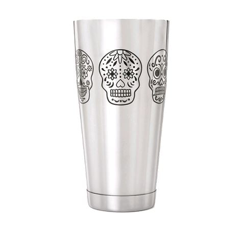 Mercer M37008SKU 28 oz. Skull Shaker/Tin Stainless Steel on white background