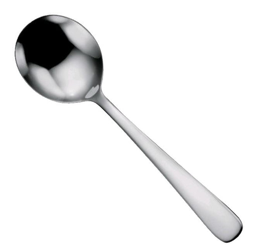 Oneida B667SRBF Thor Soup Spoon, Stainless Steel on white background
