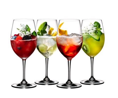 RIEDEL 5515/0 Spritz Drinks Set - 4 Pack all full of wine on white background