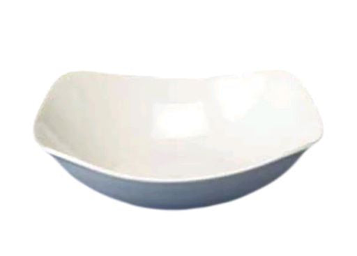 Churchill WHSQ71 20 oz. X Squared Bowl - White Ceramic on white background