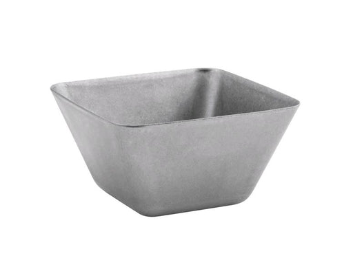 Front of the House Mod 5 oz. Square Antique Finish Stainless Steel Ramekin DSD069ANS23 empty on white background