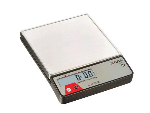 Taylor TE22FT Digital 22 Lb. Portion Control Scale, SS Platform on white background