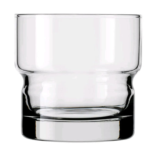 Libbey 12oz Newton Stackable Rocks Glass empty by itself on a white background