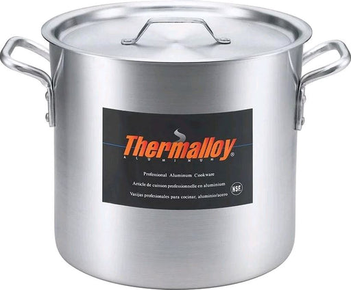 Thermalloy 32 Quart Aluminum Heavy Duty Stock Pot 5814132 on white backround