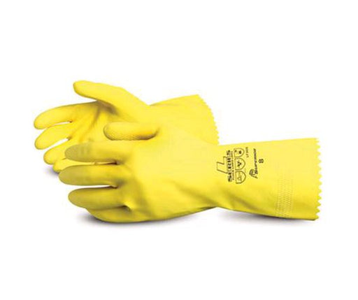 Superior Glove Works LF3020-8 Gloves L 5-Finger, Pair Size 8 0.4 mm Yellow on white background