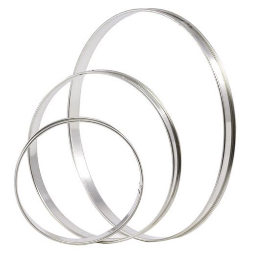 Matfer 371701 2 3/8" Stainless Steel Bottomless Tart Ring Pack of 6 on white background