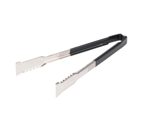 Vollrath 4791220 Jacob's Pride 12" VersaGrip Tongs with Black Coated Handle on white abckground