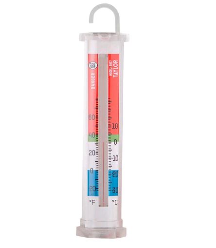 Taylor Thermometers 5927 5 1/8" Tube Glycol Refrigerator / Freezer Thermometer on white background