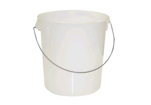 Round Storage Container with Bail 22 QT White on white background