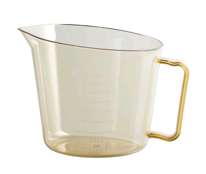 Cambro 200MCH150 2 Qt. High Heat Amber Plastic Measuring Cup on white background