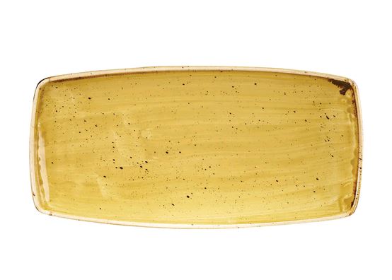 Churchill Ceramic Mustard Seed Yellow Rectangular Stonecast Plate - 11 3/4